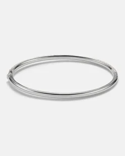 Yvonne Léon Armreif Jonc Zèbre aus 9kt Weißgold mit Diamanten Silber
