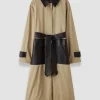 Zaman Cotton Leather Trench Coat - 44