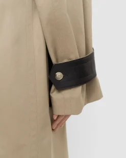 Zaman Cotton Leather Trench Coat - 44