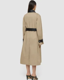 Zaman Cotton Leather Trench Coat - 44