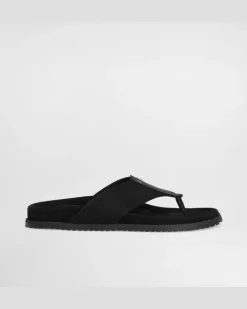 Zehentrenner Aus Stoff - Mann Sandalen Und Slides Schwarz Black