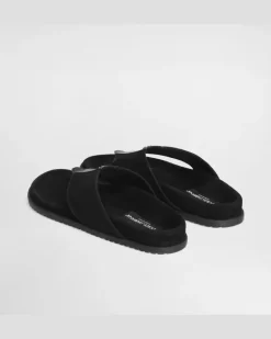 Zehentrenner Aus Stoff - Mann Sandalen Und Slides Schwarz Black