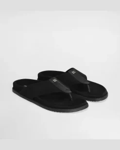 Zehentrenner Aus Stoff - Mann Sandalen Und Slides Schwarz Black