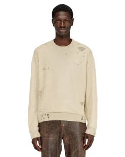 Zerstörter Leinenpullover - Strickwaren - Herren - Braun