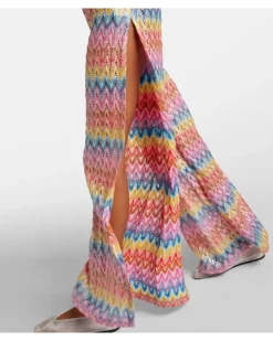 Zickzack Jumpsuit aus Lamé aus Baumwollgemisch Multicolor