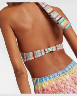 Zickzack Jumpsuit aus Lamé aus Baumwollgemisch Multicolor