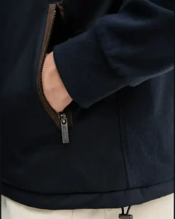zip hooded jacket - Blau