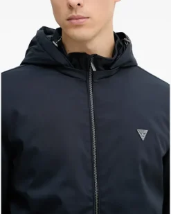 zip hooded jacket - Blau