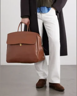 Zoom Full-Grain Leather Weekend Bag Brown
