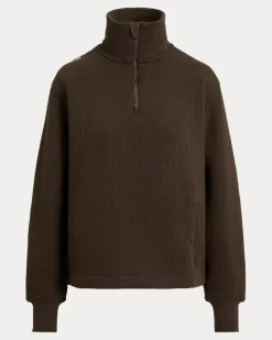 Zopfpullover mit Viertelreißverschluss Brown