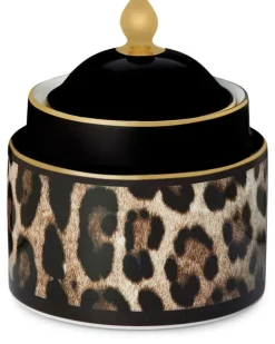 Zuckerdose mit Leoparden-Print - Schwarz