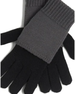 Zweifarbige Handschuhe - Schwarz