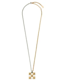 Zweifarbige Pfeil-Halskette Gold