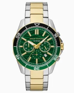 Zweifarbiger Chronograph aus Edelstahl Mehrfarbig