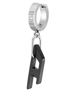 Zweifarbiger Edelstahl-Ohrring - Ohrringe - Unisex - Schwarz