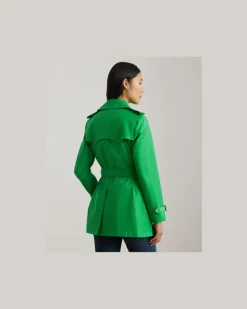 Zweireihiger Trenchcoat mit Baumwolle Green