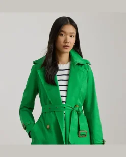 Zweireihiger Trenchcoat mit Baumwolle Green