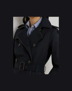 Zweireihiger Trenchcoat mit Baumwolle Blue