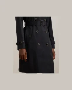 Zweireihiger Trenchcoat mit Baumwolle Blue