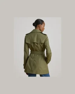 Zweireihiger Trenchcoat mit Baumwolle Green