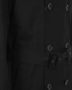 Zweireihiger Trenchcoat - Schwarz