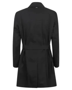 Zweireihiger Trenchcoat - Schwarz