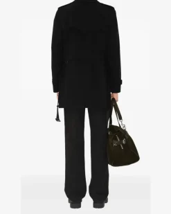 Zweireihiger Trenchcoat - Schwarz