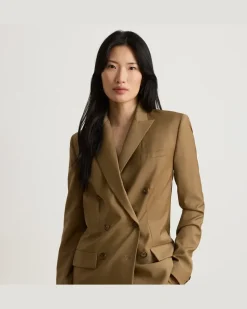Zweireihiger Wollblazer Brown