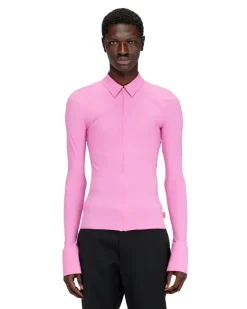 Zweite-Haut-Reißverschlusshemd aus Lycra - Hemden - Herren - Rosa
