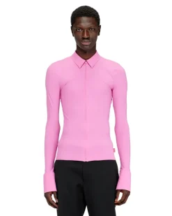 Zweite-Haut-Reißverschlusshemd aus Lycra - Hemden - Herren - Rosa